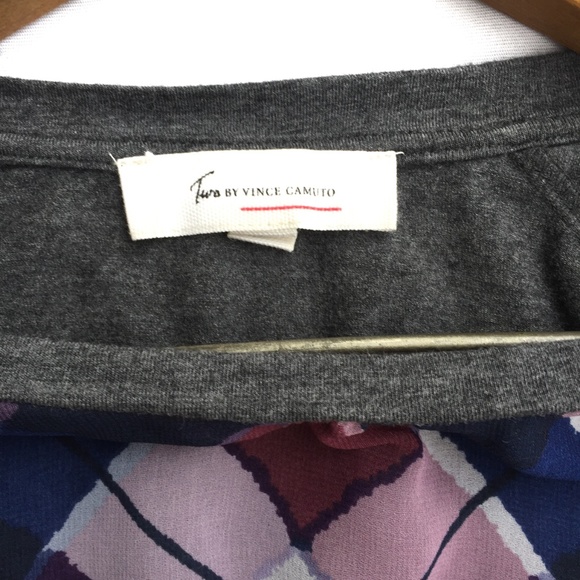 {Two by Vince Camuto}Plaid Exposed Zip Knit Top - Picture 4 of 5